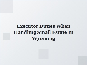 Executor Duties When Handling Small Estate in Wyoming