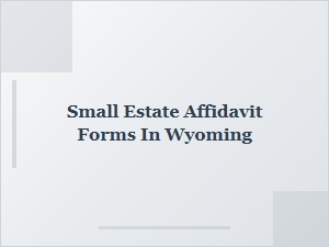 Small Estate Affidavit Forms in Wyoming