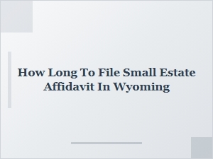 How Long to File Small Estate Affidavit in Wyoming
